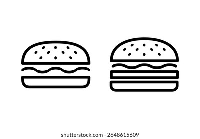 Ícone de hambúrguer ilustração vetorial. sinal de hambúrguer e símbolo. hambúrguer