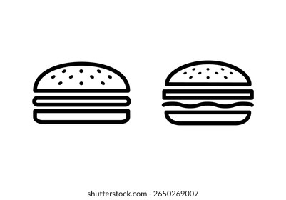 Ícone de hambúrguer ilustração vetorial. sinal de hambúrguer e símbolo. hambúrguer