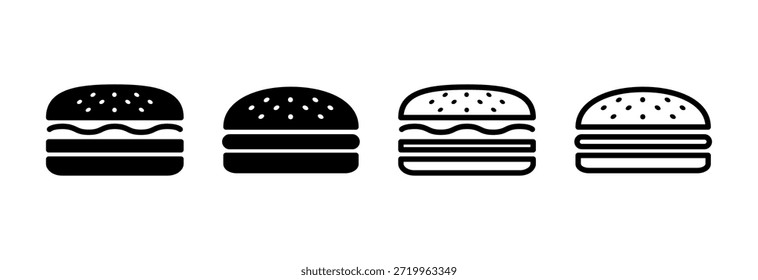 Icono de hamburguesa Ilustración vectorial. signo de hamburguesa y símbolo. hamburguesa