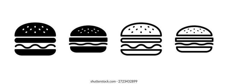 Icono de hamburguesa Ilustración vectorial. signo de hamburguesa y símbolo. hamburguesa