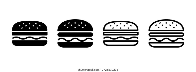 Icono de hamburguesa Ilustración vectorial. signo de hamburguesa y símbolo. hamburguesa