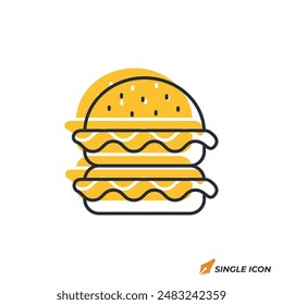Burger icon vector illustration. Burger symbol isolated on white background