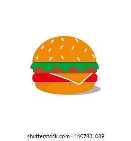 Burger Icon Vector illustration, Burger Icon in white background