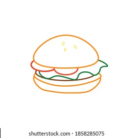 
Burger icon. Vector Illustration.on white background.
