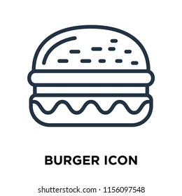 Burger icon vector isolated on white background, Burger transparent sign , thin symbols or lined elements in outline style