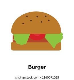 Burger icon vector isolated on white background, Burger transparent sign