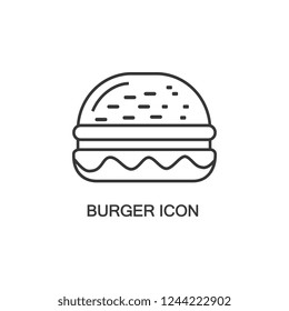 Burger icon vector isolated on white background, Burger transparent sign , thin symbols or lined elements in outline style