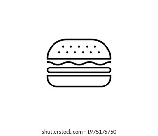 Burger icon vector isolated on white background, Burger sign , thin symbols or lined elements in outline style