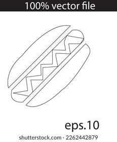 Vector de icono de Burger aislado en fondo blanco, signo transparente de Burger, símbolos delgados o elementos alineados en estilo de contorno