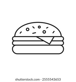 Burger icon vector isolated on white background.