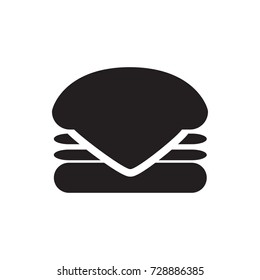 burger icon vector isolated on white background