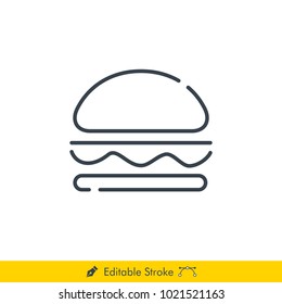 Burger Icon / Vector - In Line / Stroke Design