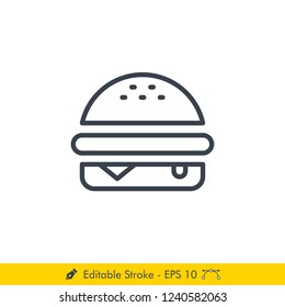 Burger Icon / Vector - In Line / Stroke Design