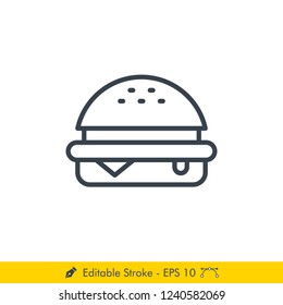 Burger Icon / Vector - In Line / Stroke Design