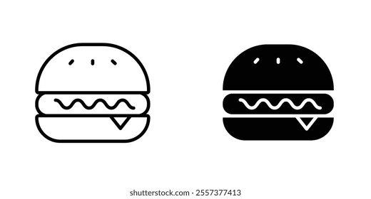 Burger Icon vector. liner and flat style icons set.