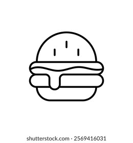 Burger icon Vector logo outline