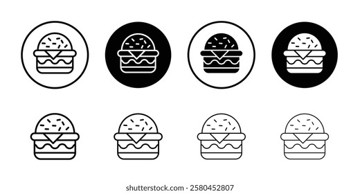 Burger icon Vector logo outline