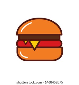 Burger icon vector. Burger logo for web design. Hamburger symbol illustration. Simple design on white background.