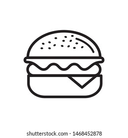 Burger icon vector. Burger logo for web design. Hamburger symbol illustration. Simple design on white background.