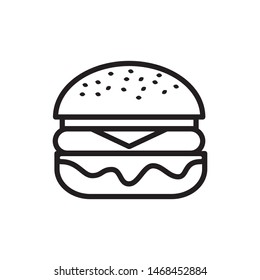 Burger icon vector. Burger logo for web design. Hamburger symbol illustration. Simple design on white background.