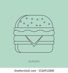 Burger icon vector. Burger logo for web design. Hamburger symbol illustration.