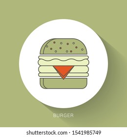 Burger icon vector. Burger logo for web design. Hamburger symbol illustration.