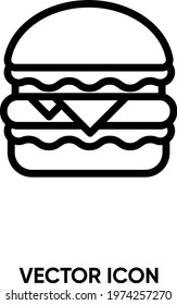 Burger icon vector. Modern, simple flat vector illustration for website or mobile app. Sandwich symbol, logo illustration. Pixel perfect vector graphics	