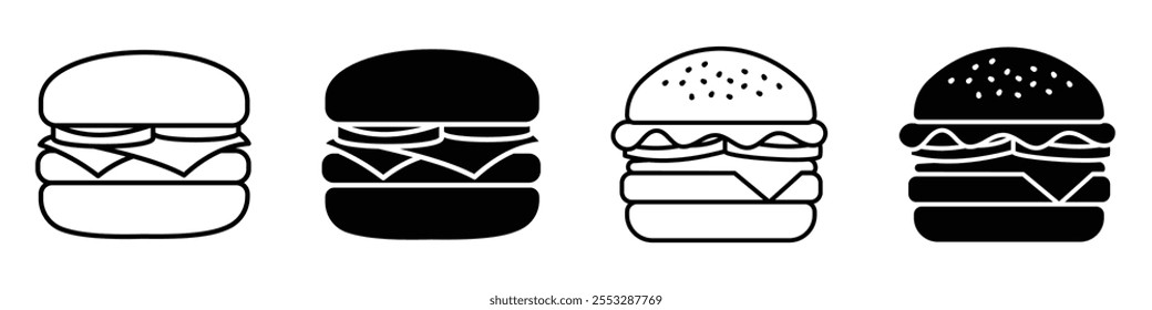 Conjunto de Vector de icono de hamburguesa. EPS10