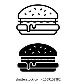 Burger icon vector set. fast food illustration sign collection. food symbol.