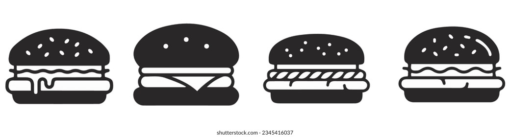 Burger icon vector set. fast food illustration sign collection. food symbol.EPS 10
