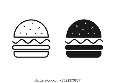 Burger icon vector set. fast food illustration sign collection. food symbol.