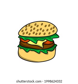a burger icon in vector shape. suitable for many purposes.