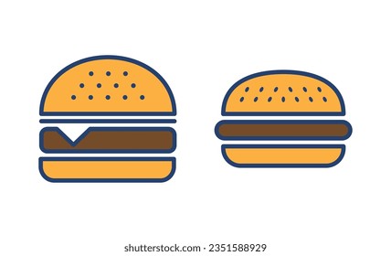 Vector de icono de hamburguesa. símbolo y signo de hamburguesa. hamburguesa