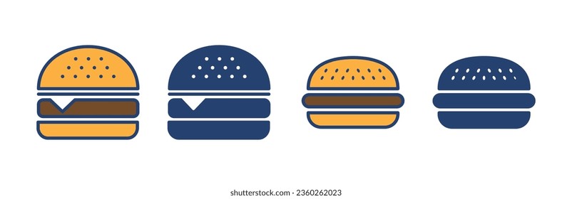 Vector de icono de hamburguesa. símbolo y signo de hamburguesa. hamburguesa