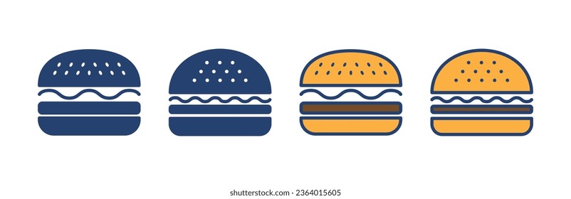 Burger icon vector. burger sign and symbol. hamburger