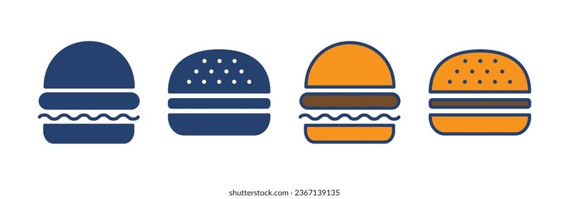 Burger icon vector. burger sign and symbol. hamburger