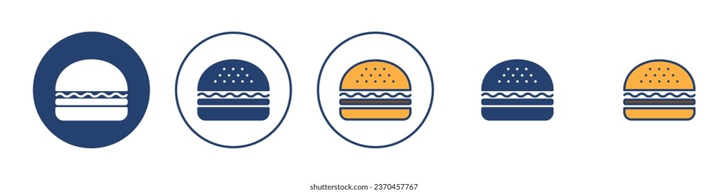 Vector de icono de hamburguesa. símbolo y signo de hamburguesa. hamburguesa