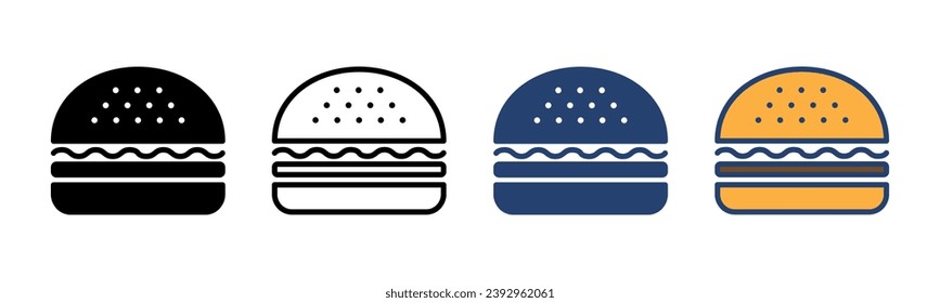 Burger icon vector. burger sign and symbol. hamburger