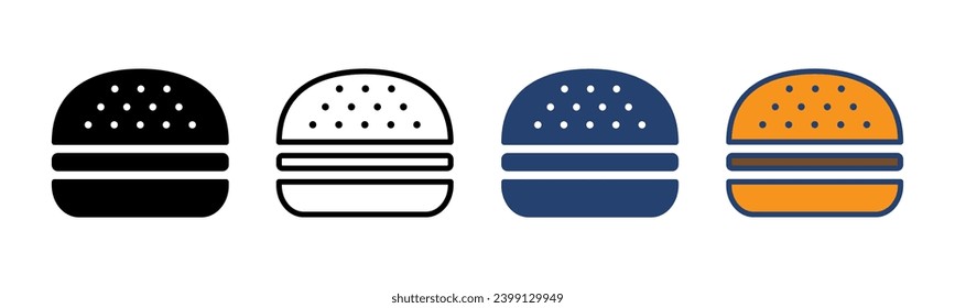 Burger icon vector. burger sign and symbol. hamburger