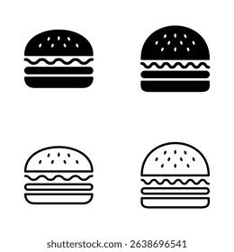 Burger icon vector. burger sign and symbol. hamburger