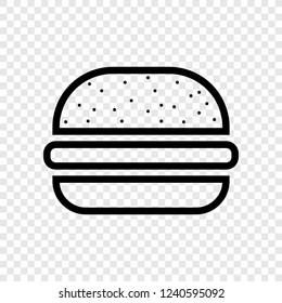 Burger icon, vector transparent grid