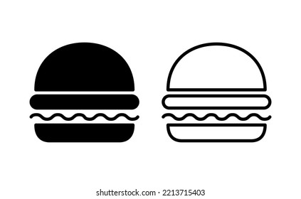 Vector de iconos de hamburguesa para aplicaciones web y móviles. símbolo y signo de hamburguesa. hamburguesa