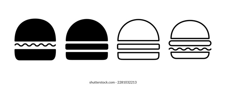 Burger icon vector for web and mobile app. burger sign and symbol. hamburger