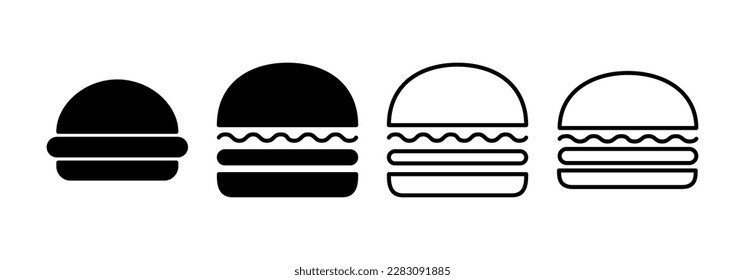Burger icon vector for web and mobile app. burger sign and symbol. hamburger