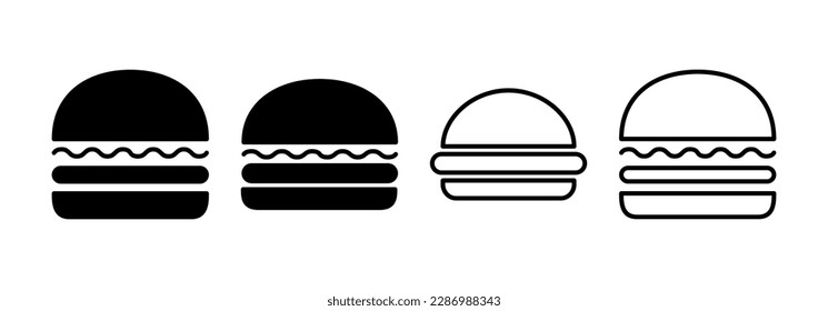 Burger icon vector for web and mobile app. burger sign and symbol. hamburger