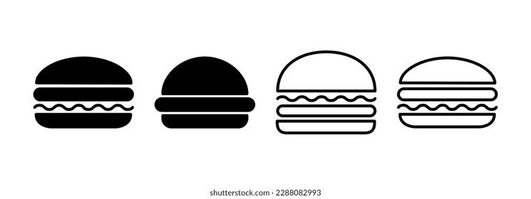 Burger Icon Vektorgrafik für Web- und Mobile-App. Hamburger-Zeichen und -Symbol. Hamburger