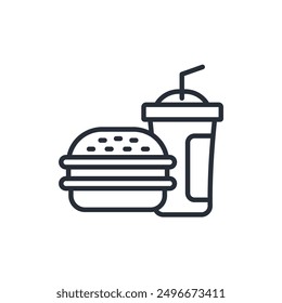 icono de la hamburguesa. Vector. Trazo editable. signo de estilo lineal para uso Diseño web, logotipo. Ilustración de símbolo.