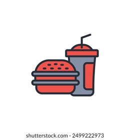 burger icon. vector.Editable stroke.linear style sign for use web design,logo.Symbol illustration.