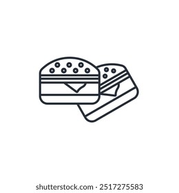 Icono de la hamburguesa. Vector. Trazo editable. signo de estilo lineal para uso Diseño web, logotipo. Ilustración de símbolo.