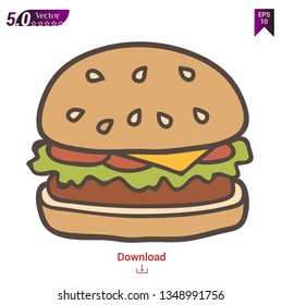 burger icon vector.illustration